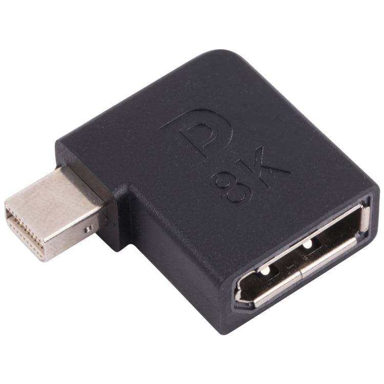 Adaptador de codo Mini DisplayPort macho a DisplayPort hembra 8K, Mini DP Male to DP Female Elbow