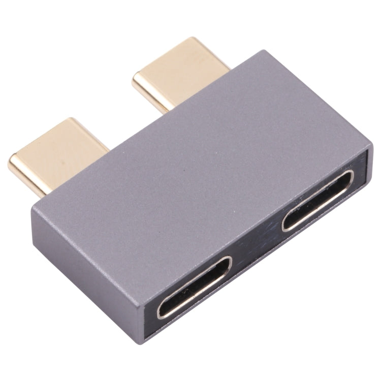 Adaptador Doble USB-C/Tipo-C Macho a Doble USB-C/Tipo-C Hembra, Double Type-C Male to Double Type-C Female