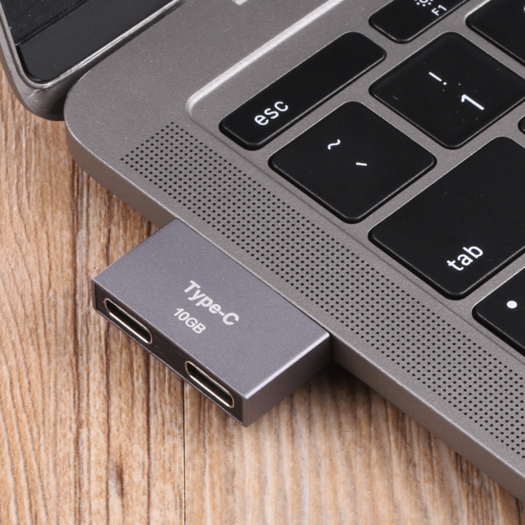 Adaptador Doble USB-C/Tipo-C Macho a Doble USB-C/Tipo-C Hembra, Double Type-C Male to Double Type-C Female