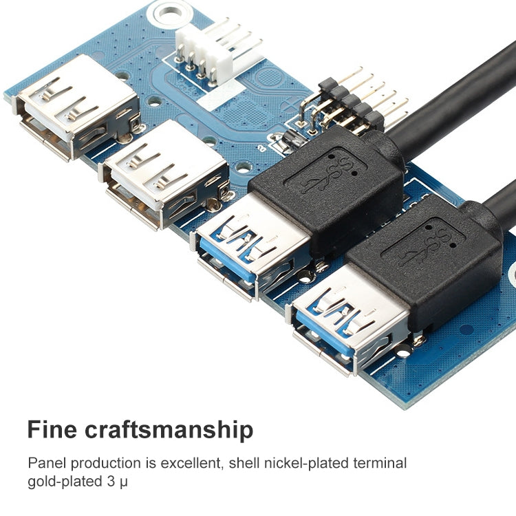 Concentrador de datos del panel frontal USB 3.0 de 0,6 M, 2 + 2 puertos, 2+2 Ports