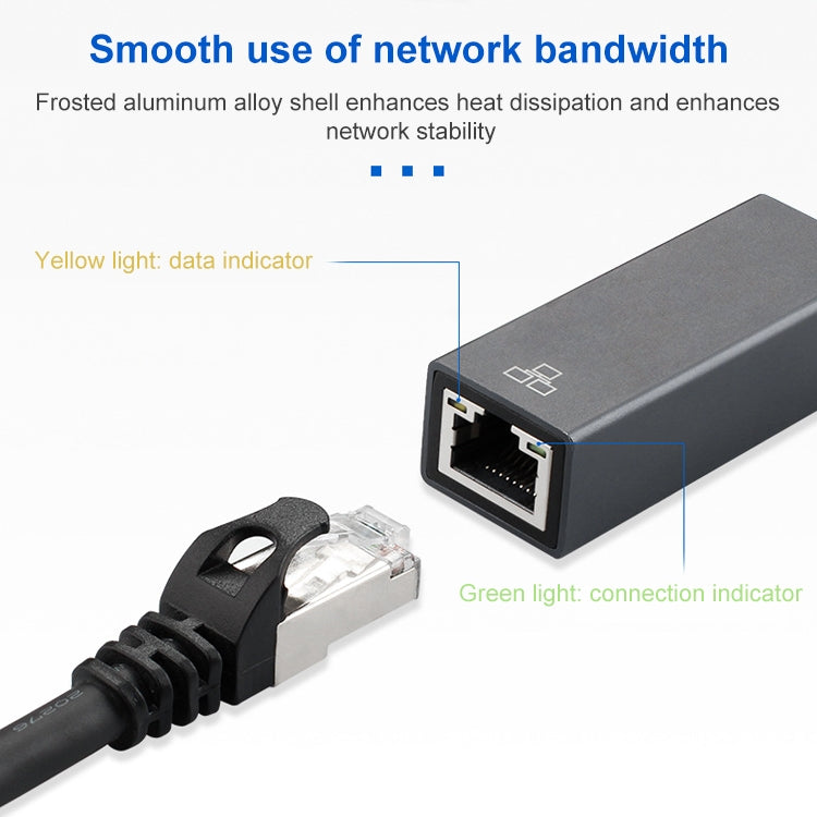 Cable adaptador USB 3.0 AM a RJ45 Gigabit, longitud: 20 cm
