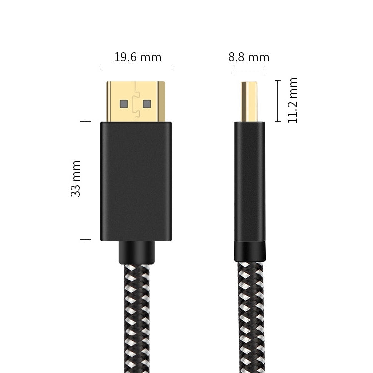 Cable DisplayPort macho a macho DP OD6,5 mm, longitud: 2 m, DP Male to Male