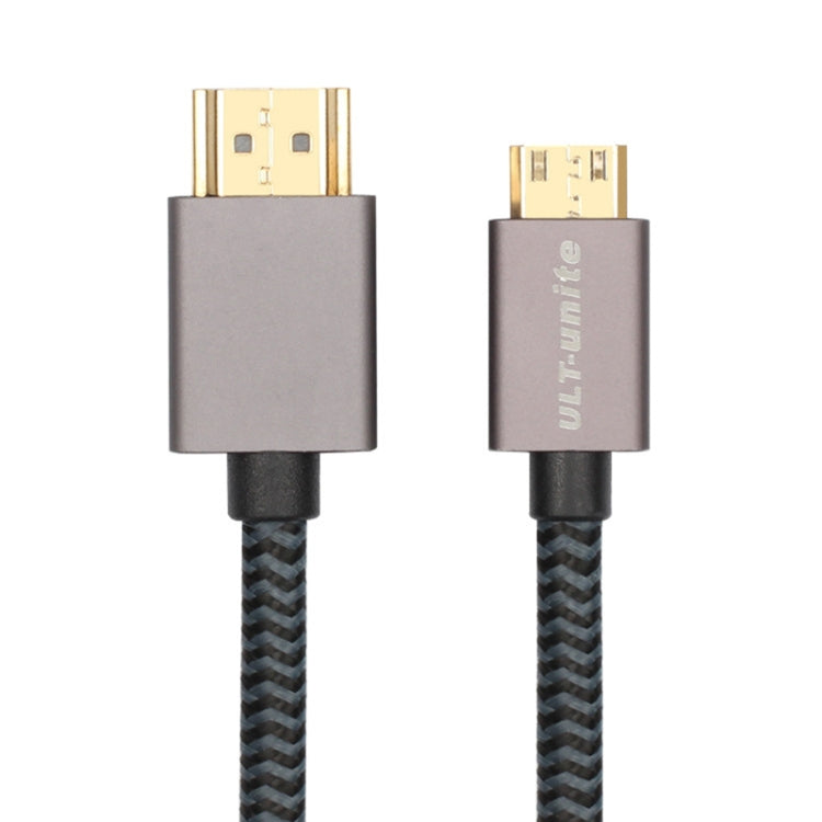 ULT-unite Cable trenzado de nailon con cabezal HDMI 2.0 macho a Mini HDMI macho, longitud del cable: 2 m, 2m