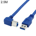 USB 3.0 A macho a ángulo derecho de 90 grados USB 3.0 tipo B macho Cable de impresora de alta velocidad, longitud del cable: 2,5 m, 2.5m