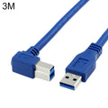 USB 3.0 A macho a ángulo derecho de 90 grados USB 3.0 tipo B macho Cable de impresora de alta velocidad, longitud del cable: 3 m, 3m