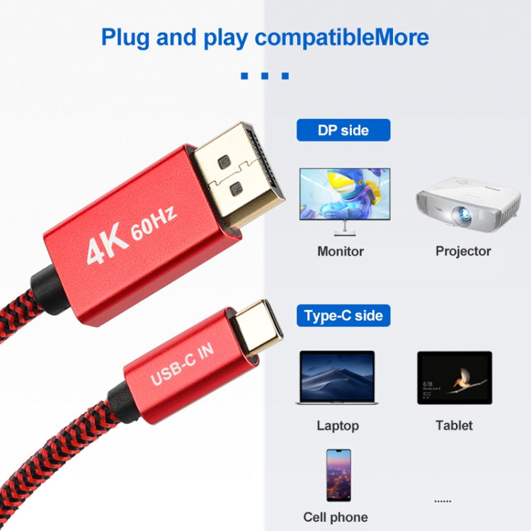 Cable adaptador HD 4K 60Hz USB-C / Type-C macho a DisplayPort macho