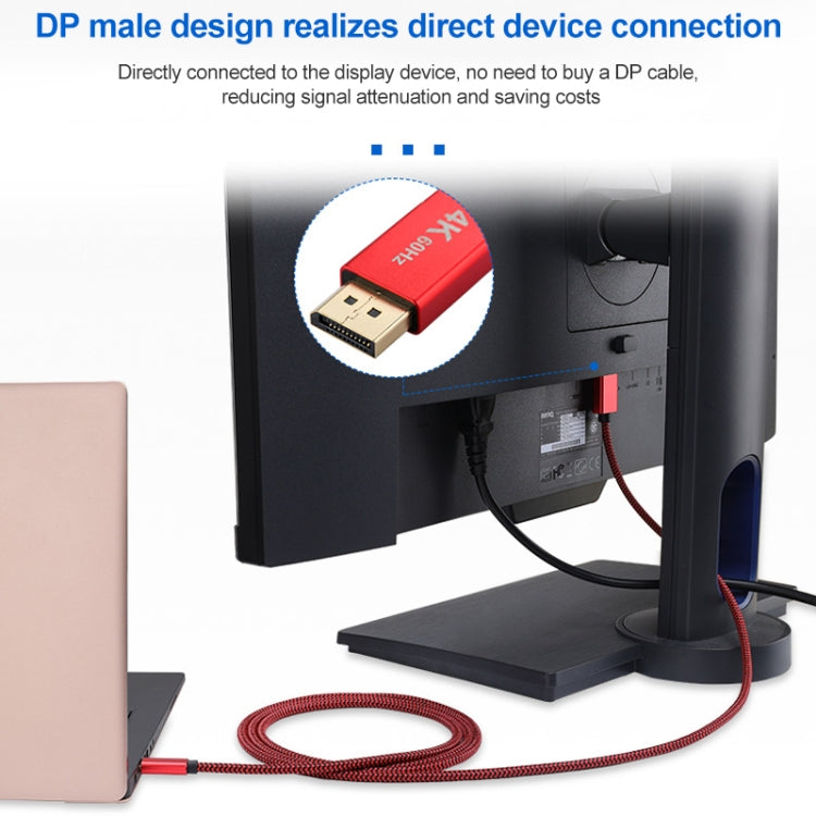 Cable adaptador HD 4K 60Hz USB-C / Type-C macho a DisplayPort macho