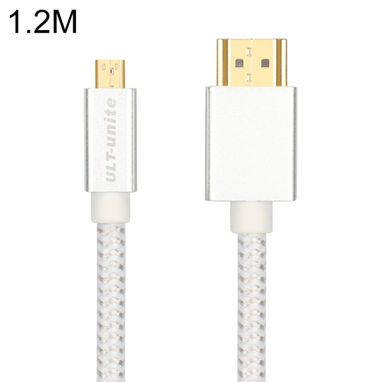 Cable trenzado de nailon macho HDMI macho con cabezal chapado en oro ULT-unite, longitud del cable: 1,2 m, 1.2m