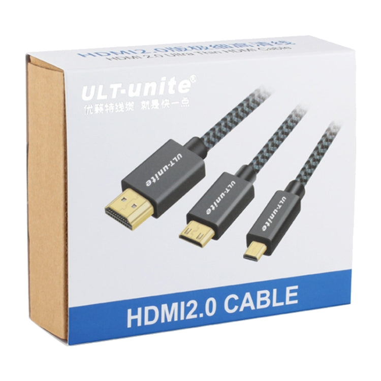 Cable trenzado de nailon macho HDMI macho con cabezal chapado en oro ULT-unite, longitud del cable: 1,2 m, 1.2m