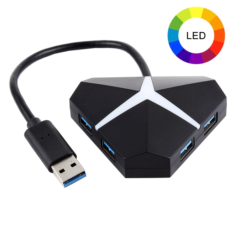 Adaptador HUB USB 3.0 de 4 puertos súper velocidad de 5 Gbps, longitud del cable: aproximadamente 20 cm, USB 3.0 HUB (Black), USB 3.0 HUB (White)
