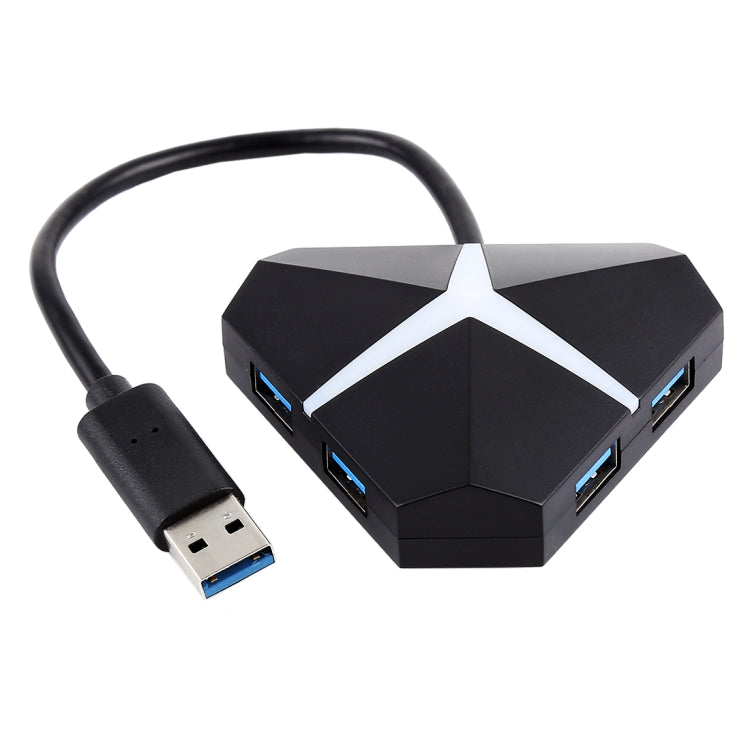 Adaptador HUB USB 3.0 de 4 puertos súper velocidad de 5 Gbps, longitud del cable: aproximadamente 20 cm, USB 3.0 HUB (Black), USB 3.0 HUB (White)