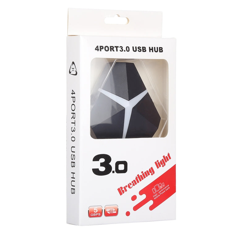 Adaptador HUB USB 3.0 de 4 puertos súper velocidad de 5 Gbps, longitud del cable: aproximadamente 20 cm, USB 3.0 HUB (Black), USB 3.0 HUB (White)