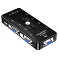 KSW-401V Caja de conmutador KVM de 4 puertos VGA + 3 USB a VGA con botón de control para monitor, teclado, mouse y decodificador