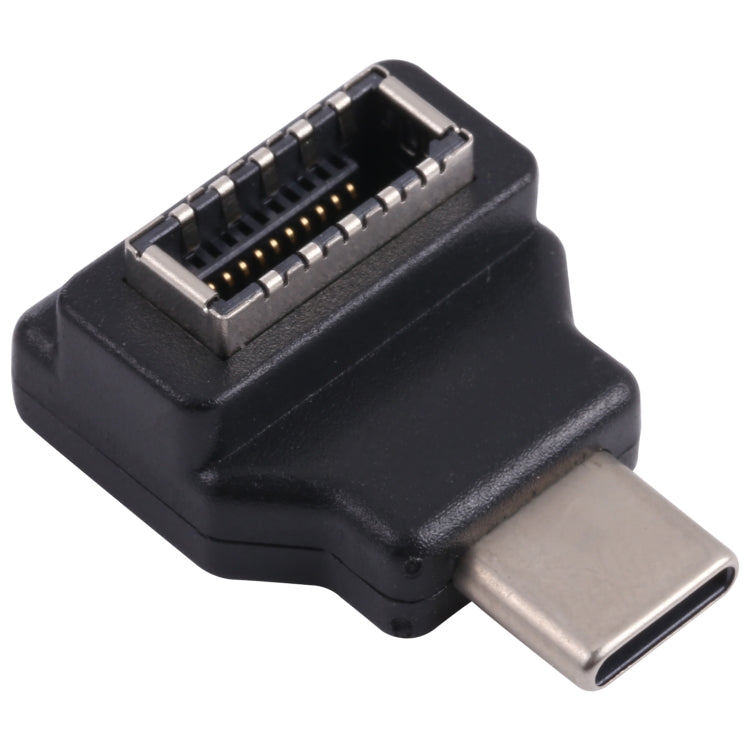 Adaptador de host de computadora macho tipo E, codo de 90 grados hembra a USB-C / tipo C, Type-E Female to Type-C Male