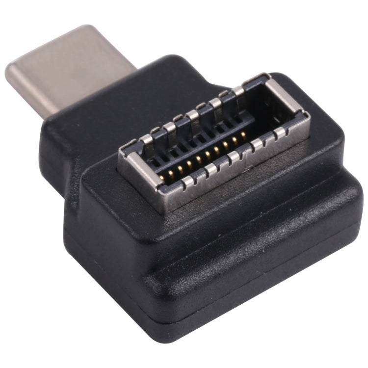 Adaptador de host de computadora macho tipo E, codo de 90 grados hembra a USB-C / tipo C, Type-E Female to Type-C Male