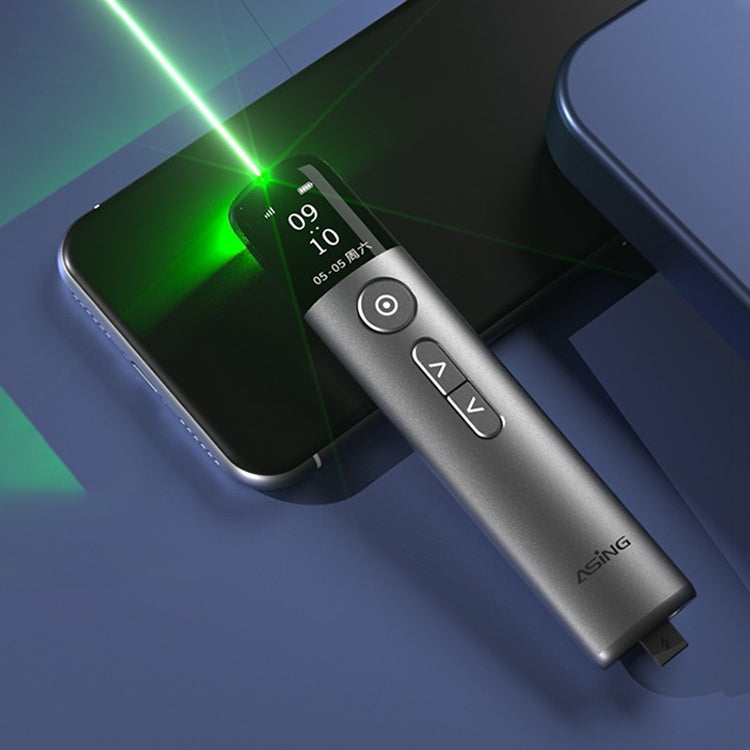ASiNG A9 32GB luz verde multifuncional PPT táctil láser giro de página pluma presentador inalámbrico, A9 Pro 32GB Green Light(Grey), A9 32GB Green Light(Blue)
