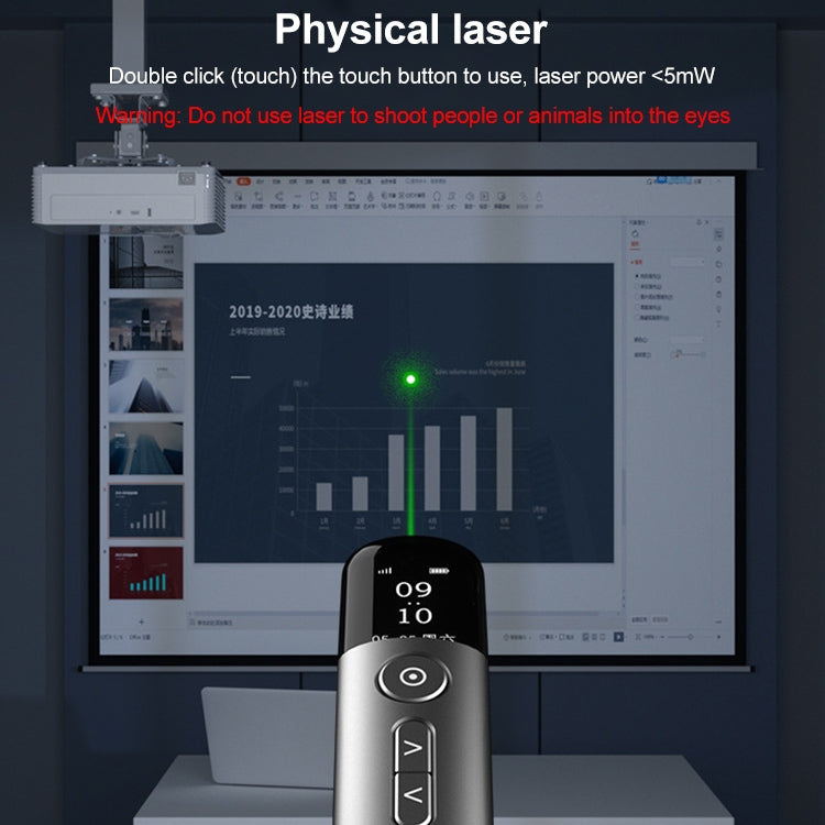 ASiNG A9 32GB luz verde multifuncional PPT táctil láser giro de página pluma presentador inalámbrico, A9 Pro 32GB Green Light(Grey), A9 32GB Green Light(Blue)