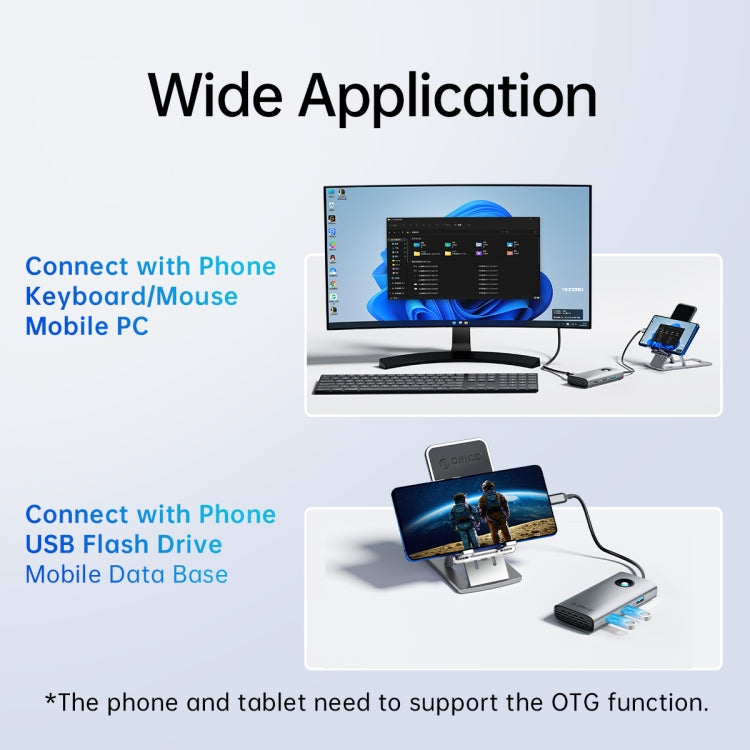 ORICO PW11-5P Estación de acoplamiento multifunción tipo C / USB-C 5 en 1 de 5 Gbps, PW11-5P