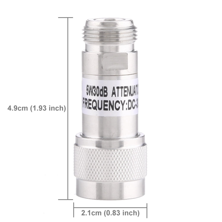 Atenuador de ganancia de frecuencia 5W 30dBi N hembra a N macho DC-13GHz, 30dBi