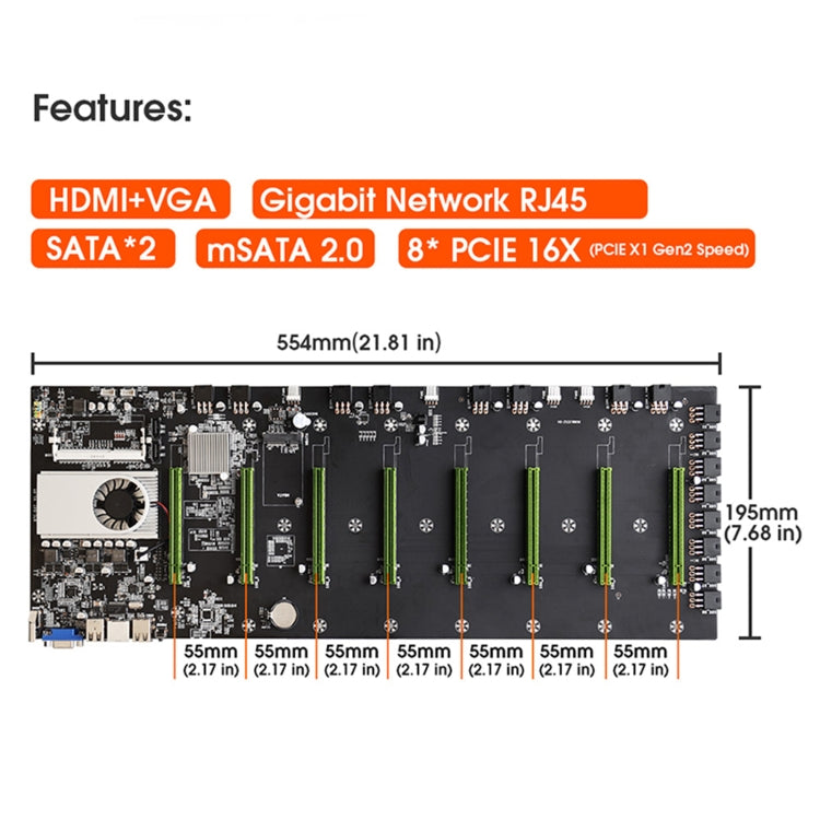 Placa base para minería profesional BTC-D37