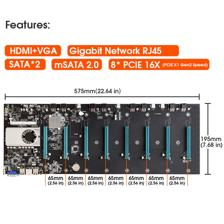 Placa base para minería profesional BTC-S37, Motherboard