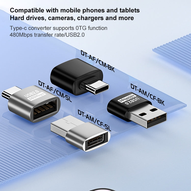 Adaptador USB 2.0 hembra a tipo C macho, USB 2.0 Female to Type-C Male