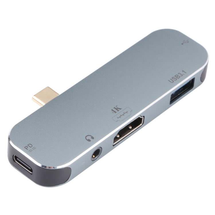 5 en 1 USB-C/Tipo-C Macho a PD USB-C/Tipo-C Carga + 3.5mm AUX + 4K HDMI + USB 3.1 + Adaptador USB Hembra, 4K HDMI