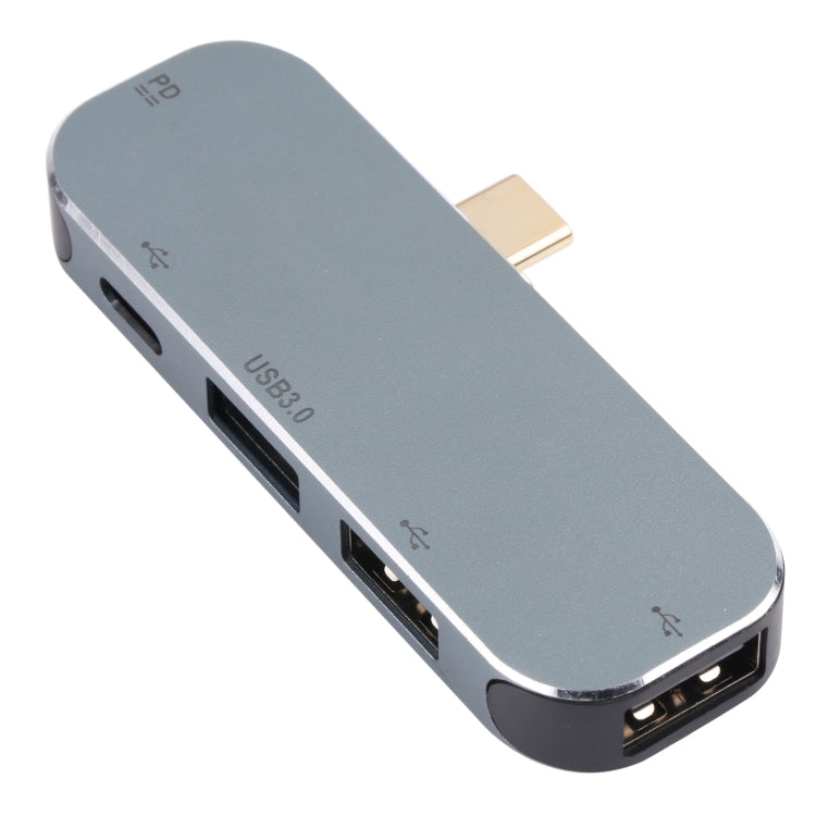 Adaptador 5 en 1 USB-C/Tipo-C Macho a Doble USB-C/Tipo-C + Doble USB + USB 3.0 Hembra, Dual USB-C / Type-C + Dual USB