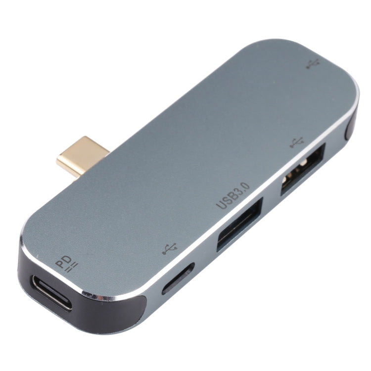 Adaptador 5 en 1 USB-C/Tipo-C Macho a Doble USB-C/Tipo-C + Doble USB + USB 3.0 Hembra, Dual USB-C / Type-C + Dual USB