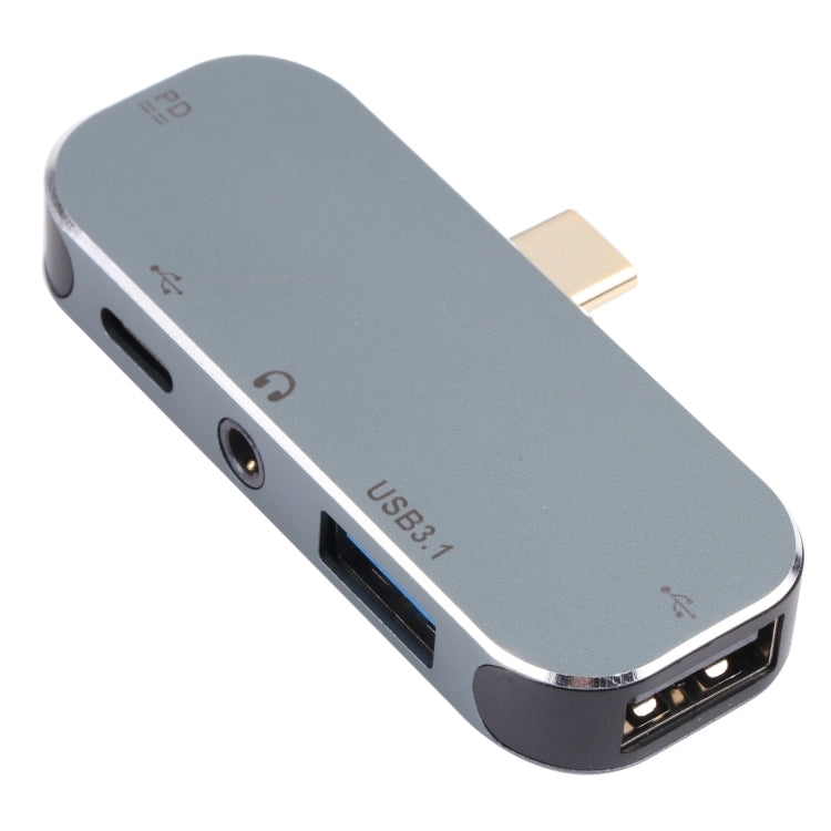 Adaptador 5 en 1 USB-C/Tipo-C macho a USB-C/Tipo-C dual + AUX de 3,5 mm + USB 3.1 + Adaptador USB hembra, Dual USB-C / Type-C + 3.5mm AUX