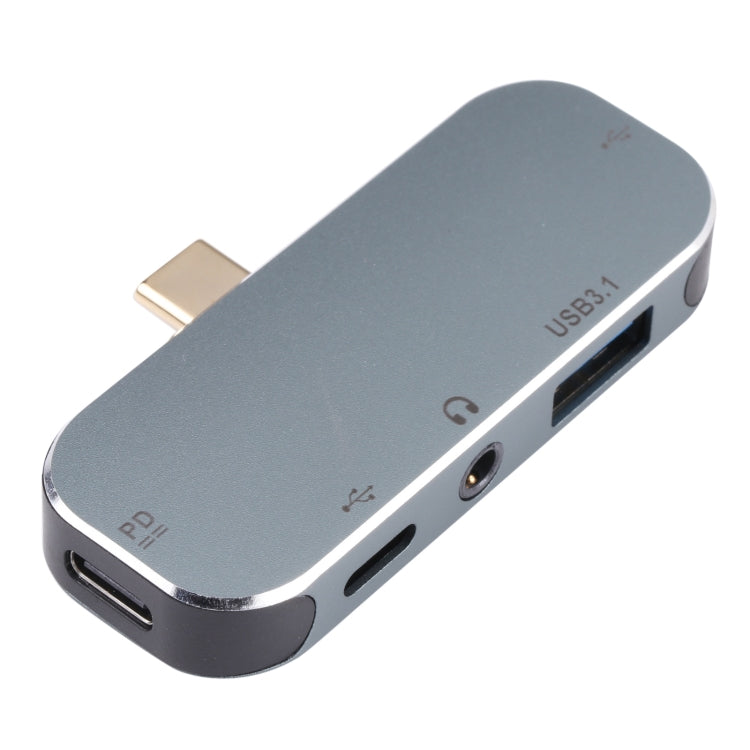Adaptador 5 en 1 USB-C/Tipo-C macho a USB-C/Tipo-C dual + AUX de 3,5 mm + USB 3.1 + Adaptador USB hembra, Dual USB-C / Type-C + 3.5mm AUX