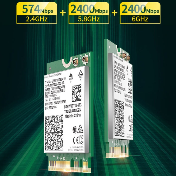 COMFAST AX210 vPro-M 5374Mbps Bluetooth 5.2 Tarjeta de red inalámbrica tribanda, AX210