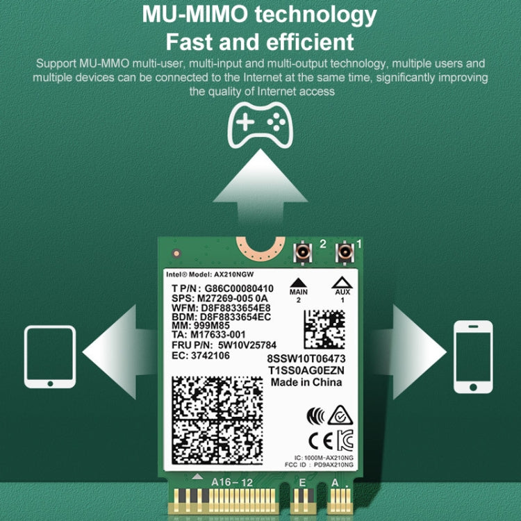COMFAST AX210 vPro-M 5374Mbps Bluetooth 5.2 Tarjeta de red inalámbrica tribanda, AX210