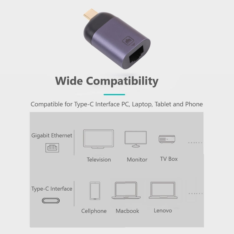 Adaptador USB-C / Tipo-C macho a 100M RJ45 hembra, 100M RJ45 Female Adapter