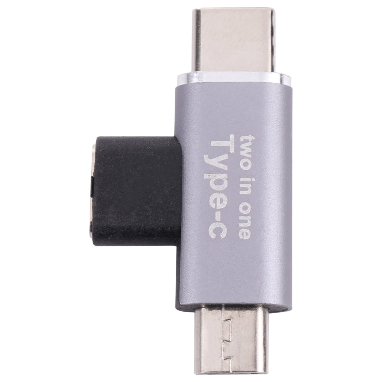 Convertidor USB-C / Type-C hembra a USB-C / Type-C macho + Micro USB macho, Type-C Female to Type-C + Micro USB Male
