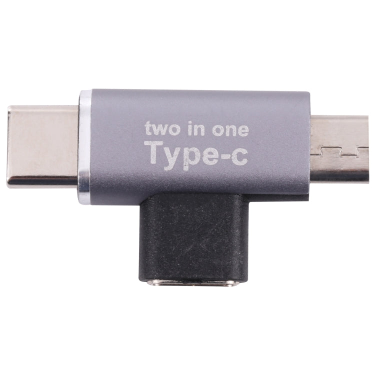 Convertidor USB-C / Type-C hembra a USB-C / Type-C macho + Micro USB macho, Type-C Female to Type-C + Micro USB Male