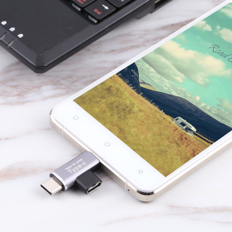 Convertidor USB-C / Type-C hembra a USB-C / Type-C macho + Micro USB macho, Type-C Female to Type-C + Micro USB Male