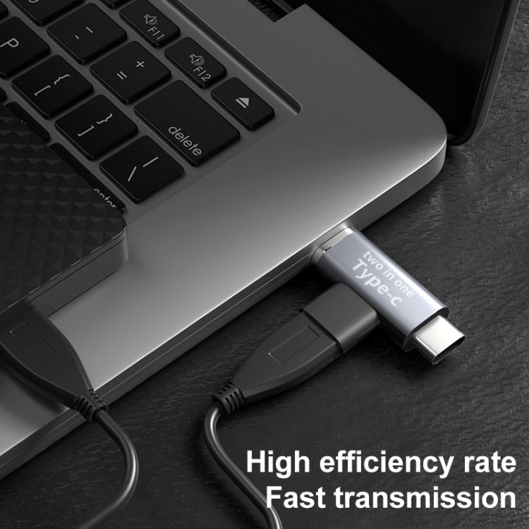 Convertidor USB-C / Type-C hembra a USB-C / Type-C macho + Micro USB macho, Type-C Female to Type-C + Micro USB Male
