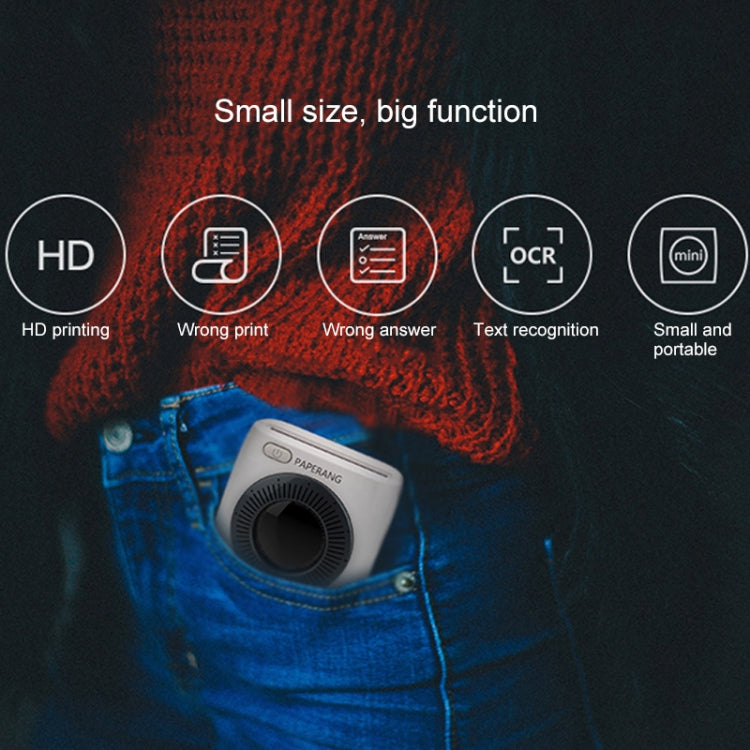PAPERANG P2 Impresora Bluetooth portátil Impresora térmica de conexión inalámbrica para teléfono fotográfico, P2 White