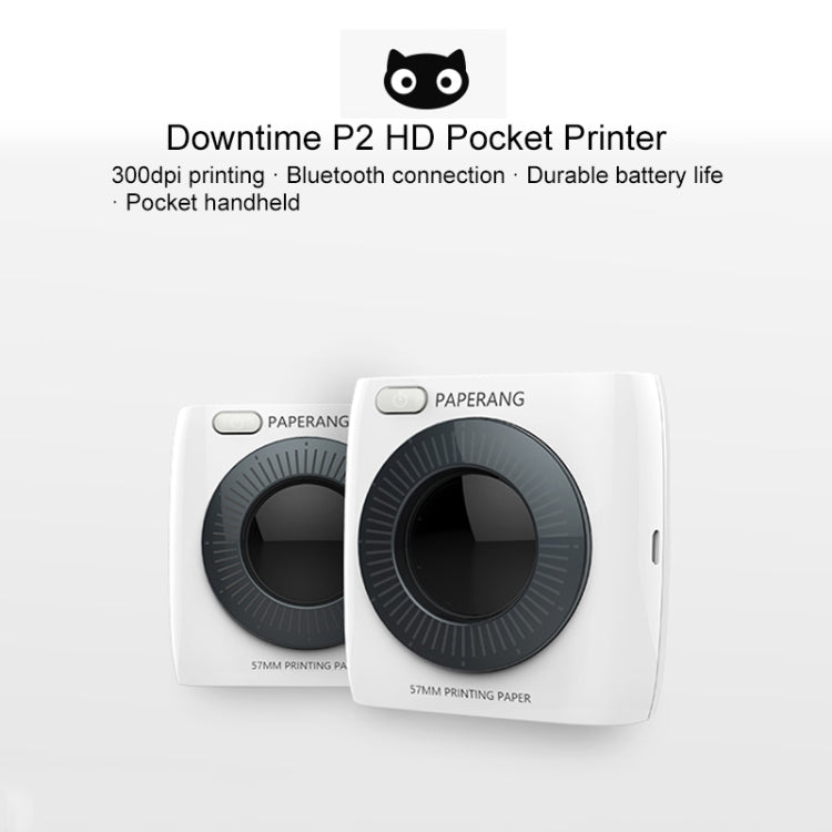 PAPERANG P2 Impresora Bluetooth portátil Impresora térmica de conexión inalámbrica para teléfono fotográfico, P2 White