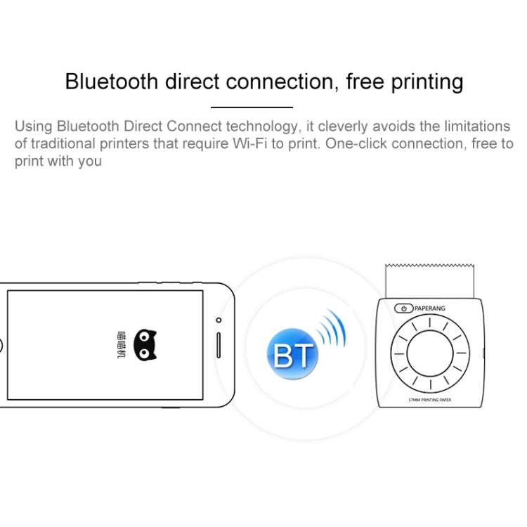 PAPERANG P2 Impresora Bluetooth portátil Impresora térmica de conexión inalámbrica para teléfono fotográfico, P2 White