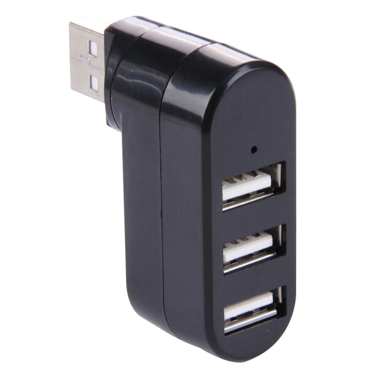HUB portátil USB 2.0 con cabezal USB de rotación de 180 grados y 3 puertos