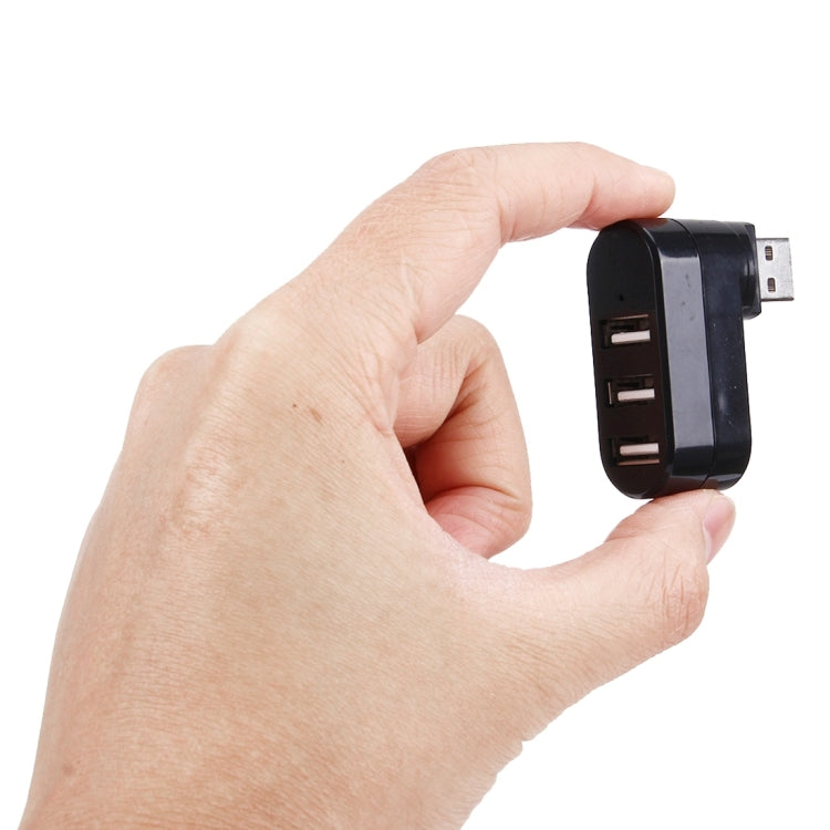 HUB portátil USB 2.0 con cabezal USB de rotación de 180 grados y 3 puertos