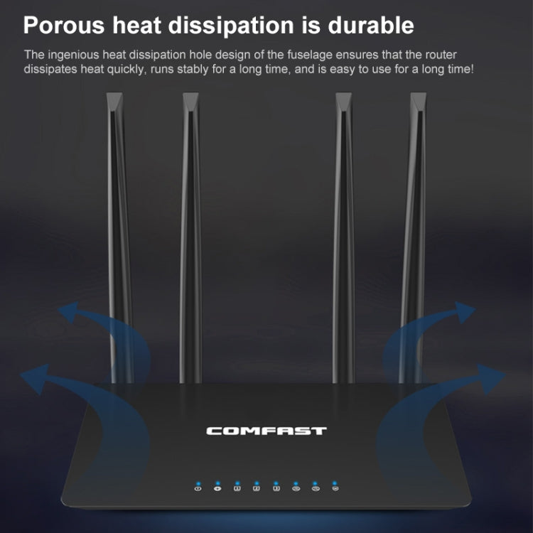 COMFAST CF-WR619AC V2 Enrutador inalámbrico de doble banda de 1200 Mbps, CF-WR619AC V2