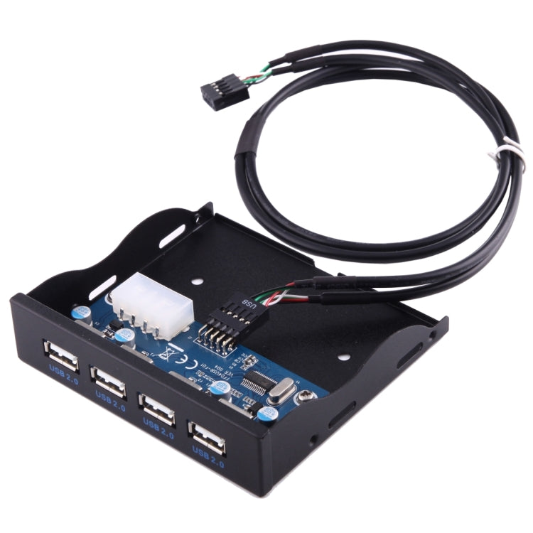 Panel frontal de bahía de expansión de disquete de 3,5 pulgadas, 4 puertos, conector adaptador HUB USB 2,0