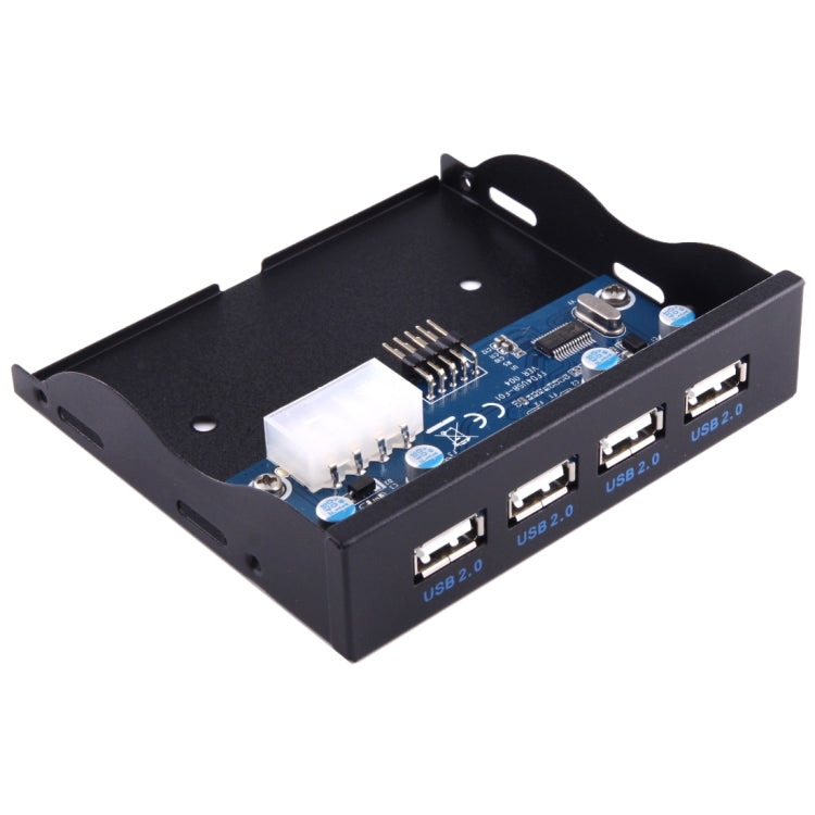 Panel frontal de bahía de expansión de disquete de 3,5 pulgadas, 4 puertos, conector adaptador HUB USB 2,0