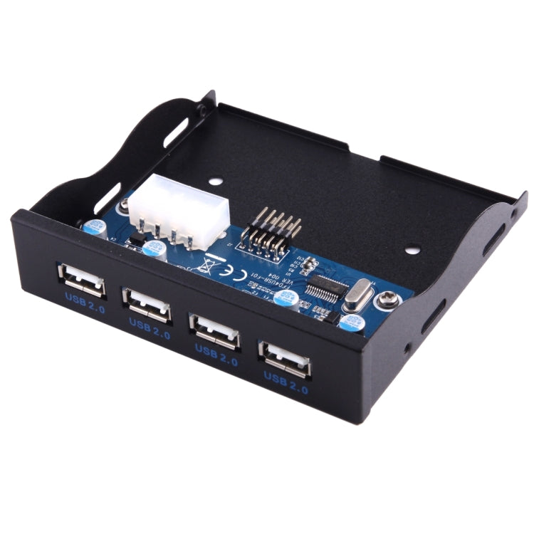 Panel frontal de bahía de expansión de disquete de 3,5 pulgadas, 4 puertos, conector adaptador HUB USB 2,0