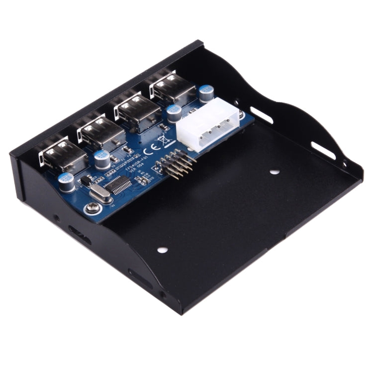 Panel frontal de bahía de expansión de disquete de 3,5 pulgadas, 4 puertos, conector adaptador HUB USB 2,0