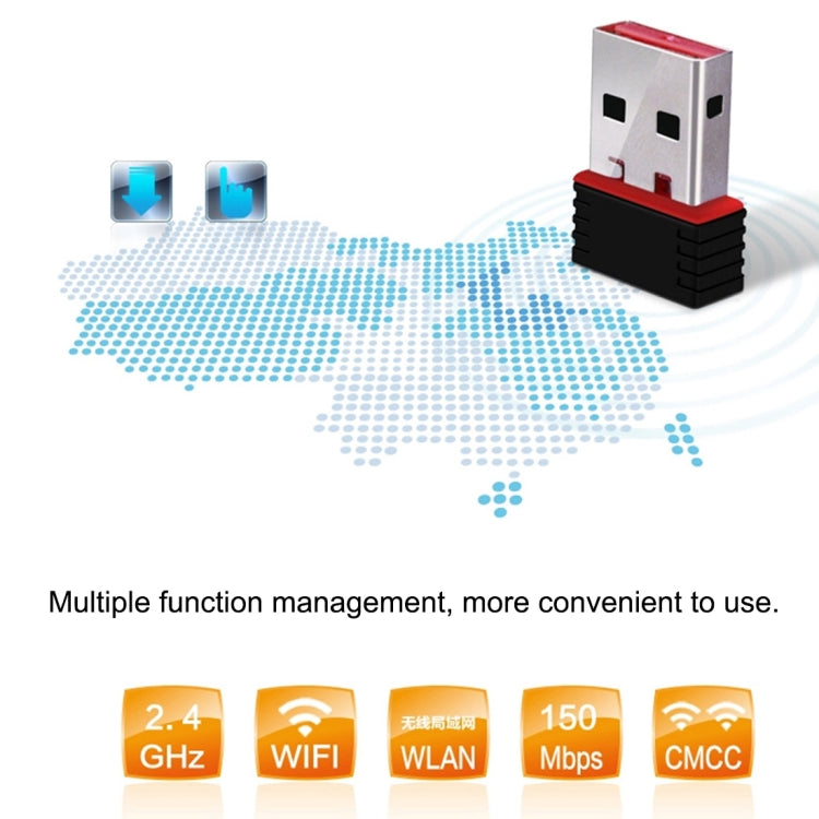 RTL8188 150Mbps 2.4GHz USB 2.0 Adaptador WiFi Tarjeta de red externa