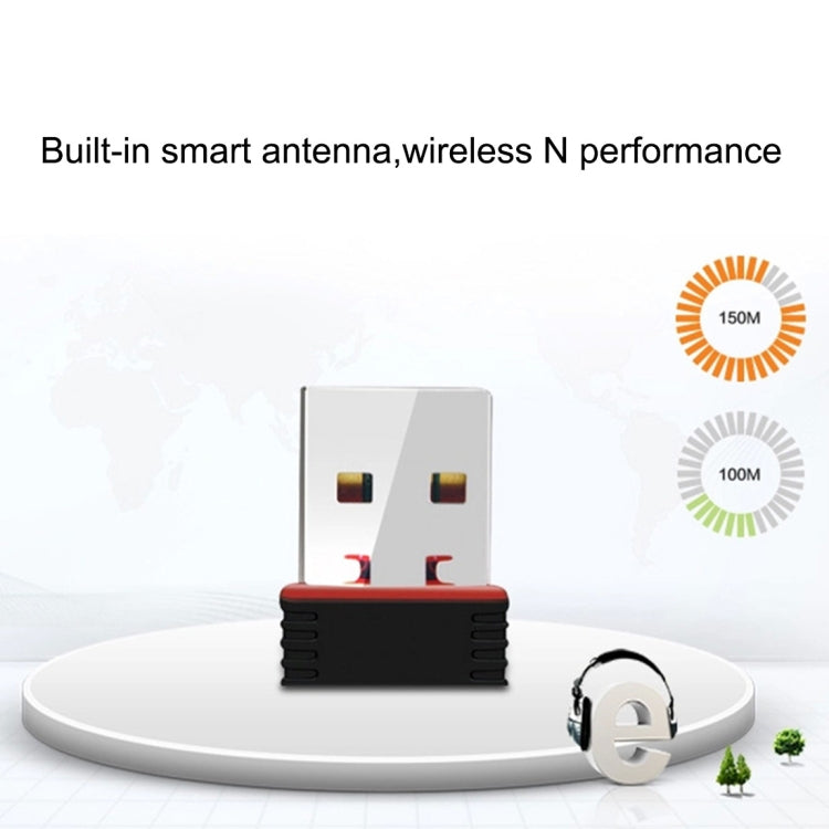 RTL8188 150Mbps 2.4GHz USB 2.0 Adaptador WiFi Tarjeta de red externa